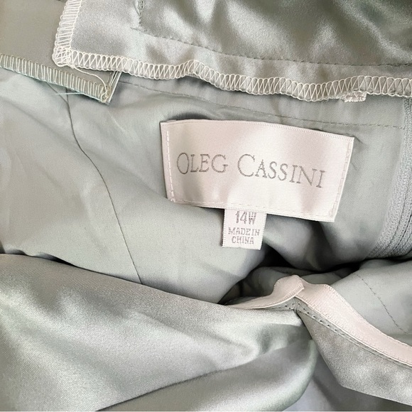 Oleg Cassini Bridesmaid's Dress Women's Size 14W Pistachio Green Fit Flare Midi - Picture 6 of 6